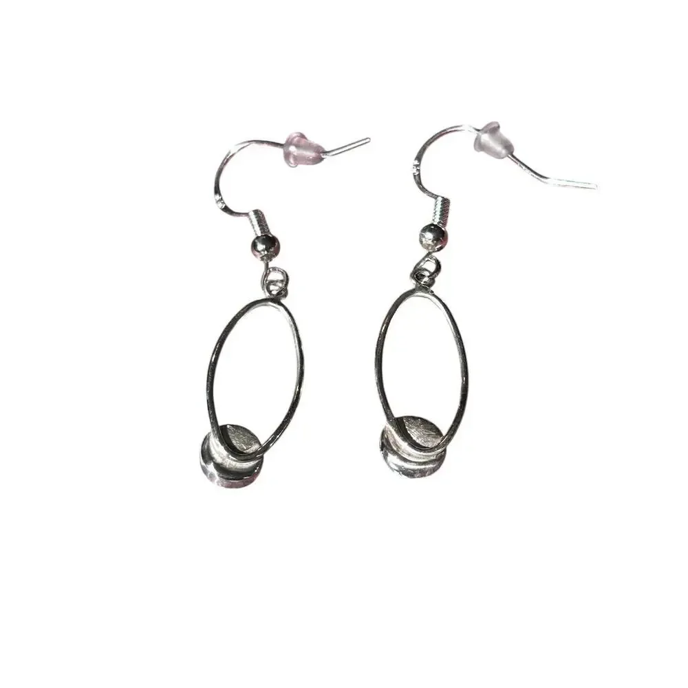 Sterling Silver & Kingman Turquoise Dangle Drop Oval Earrings Hand Crafted New - Picture 2 of 7